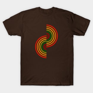 Groovy Waves - Red Green Color Scheme T-Shirt